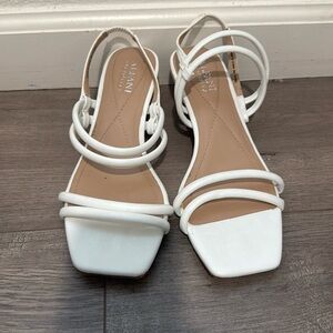 Alfani Paulina White ankle strap Kitten Heel Size 6